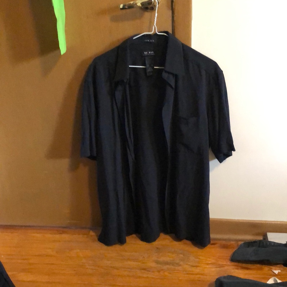 Axcess silk shirt, black on black palm trees